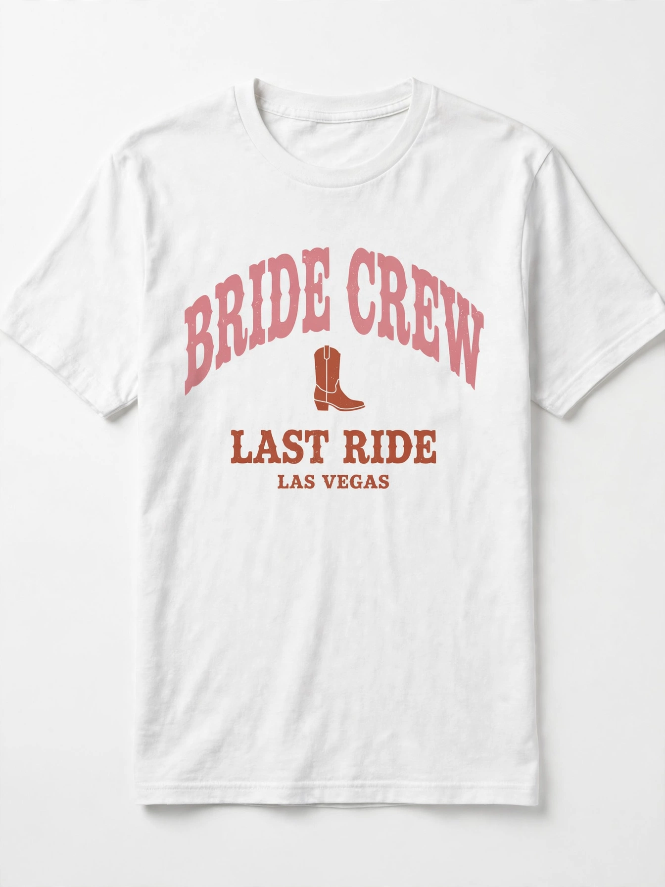 Bride Crew Last Ride Tee on a white tee